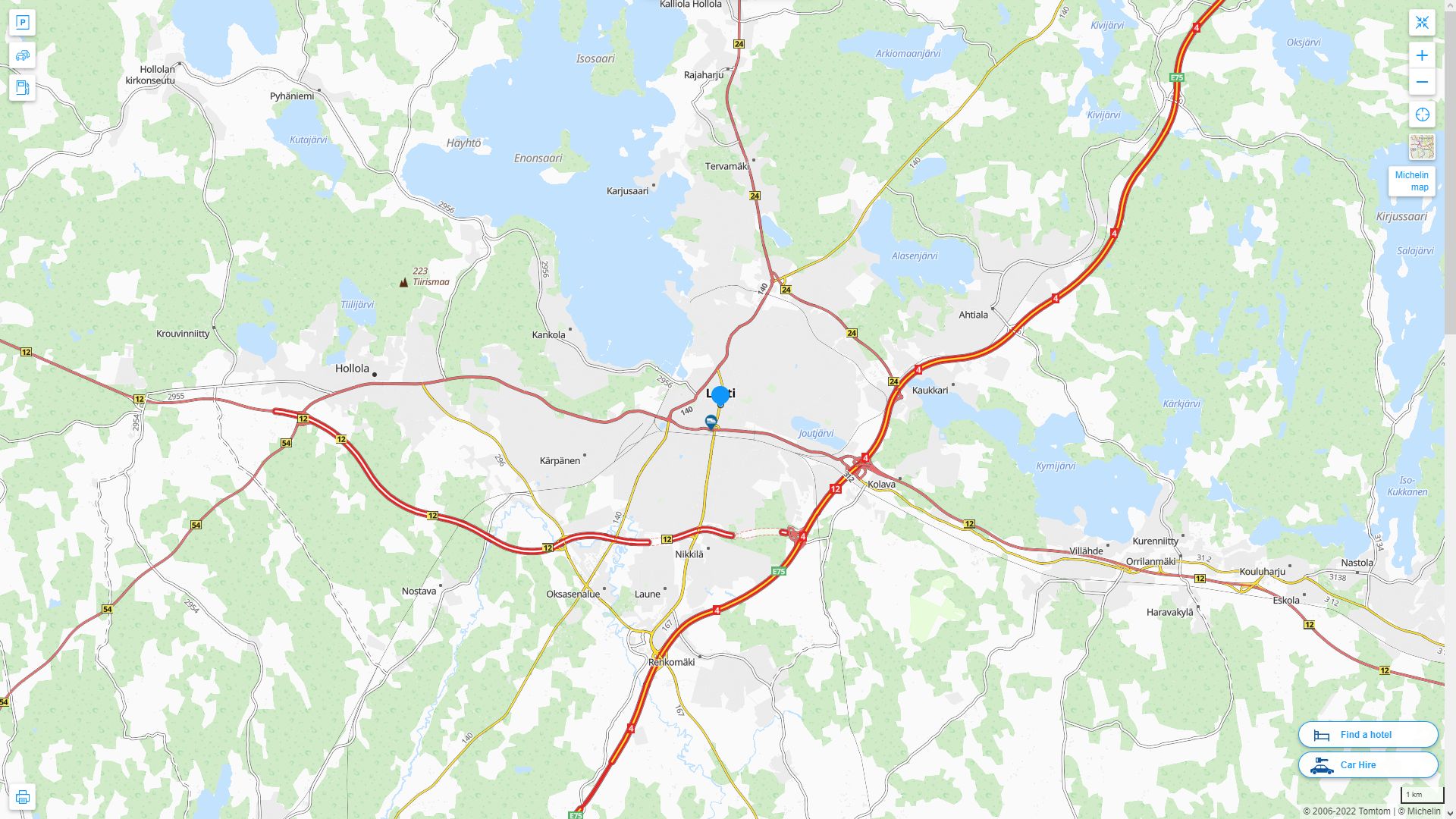 Lahti Finlande Autoroute et carte routiere